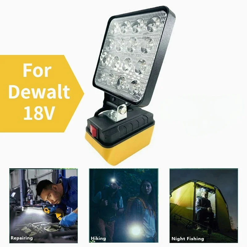 무선 LED 작업등, 디월트 18V 20V 리튬 이온 배터리, 야외 손전등, 휴대용..