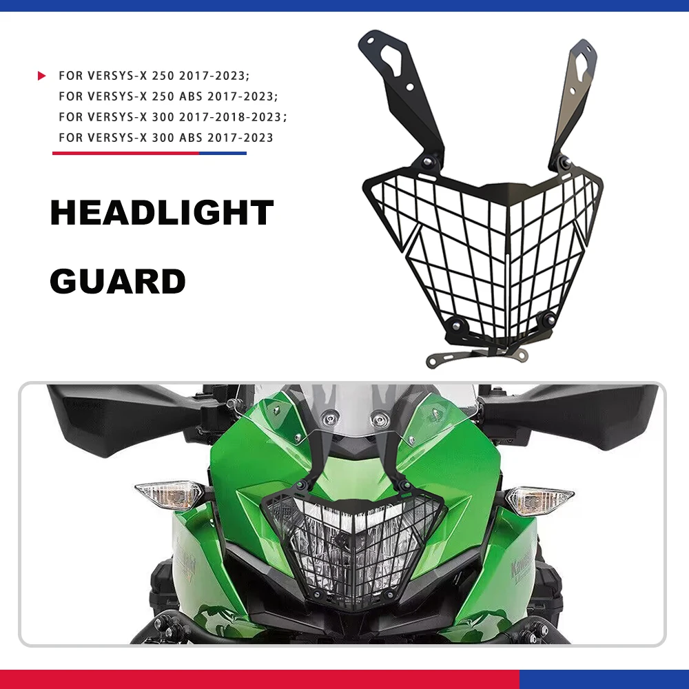 

Motorcycle For Kawasaki Versys X300 X250 VERSYS300 VERSYS250 VERSYS-X 300 250 ABS Headlight Protection Cover Grille Guard CNC