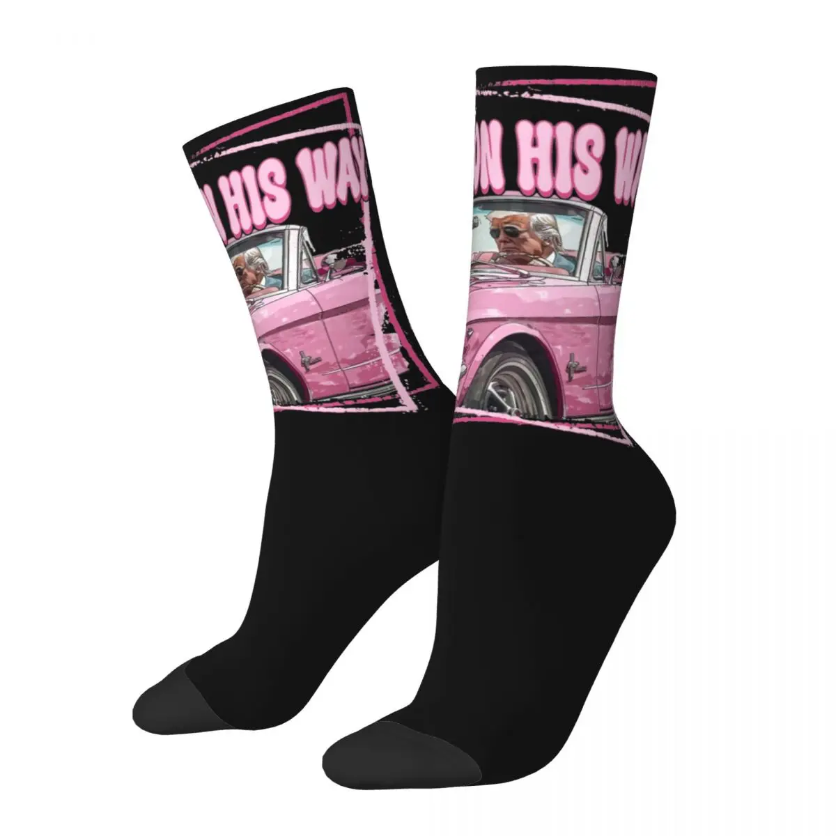 

Colorful Women Men Funny Daddy's Home Trump Pink 2024 Design Socks Merchandise Warm Socks Warm Birthday Present