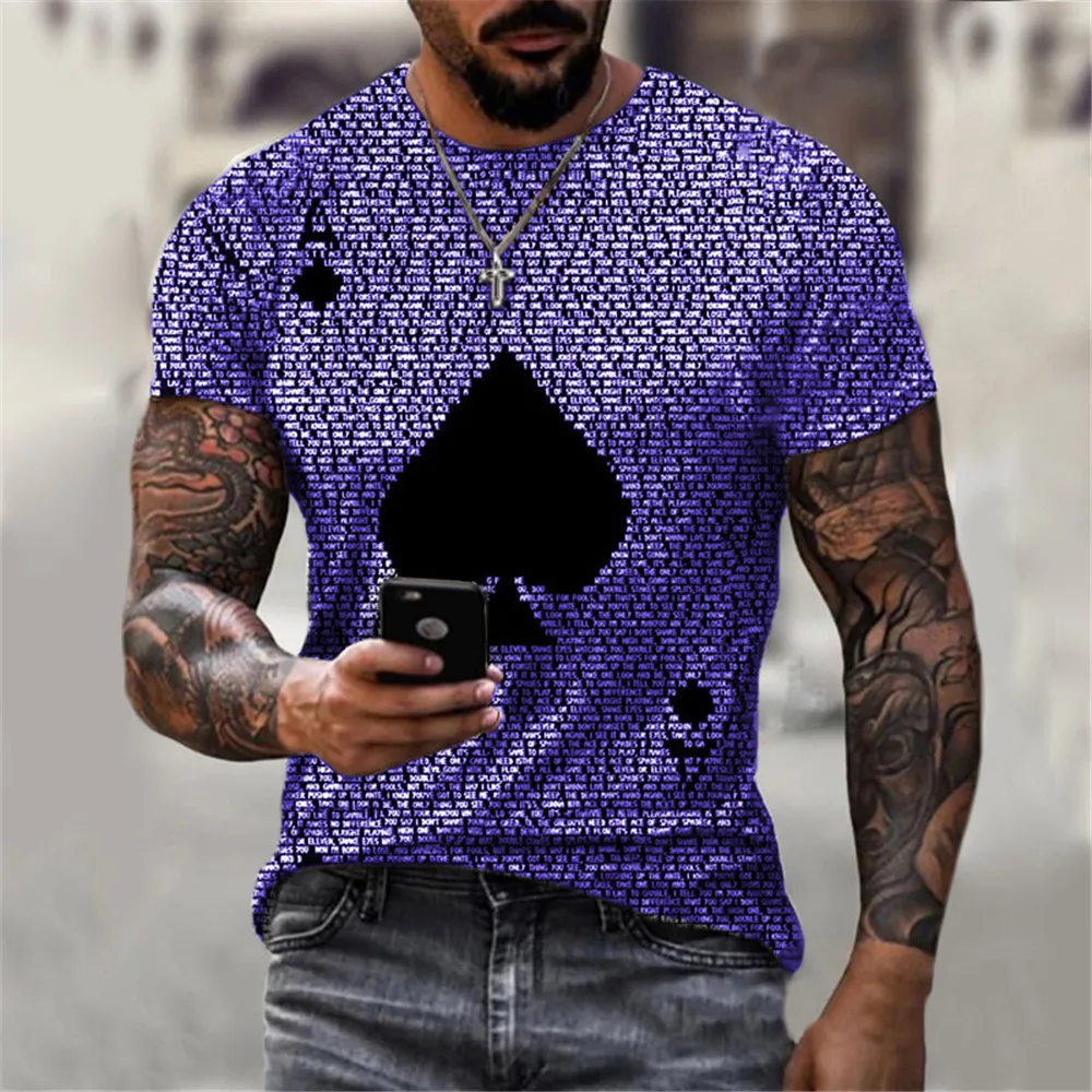 shirts for men Poker Graphic T Shirts For Men Clothing Camisetas Tops Tee Ropa Hombre Streetwear Camisa Masculina Verano Roupas Koszulki full t shirt for men