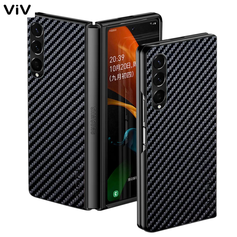 Custodia Per Samsung Galaxy Z Fold4 Fold4 Zfold3 5G Cover Posteriore Con Motivo In Fibra Di Carbonio Per Custodia Per Telefono Samsung Galaxy Z Fold4 