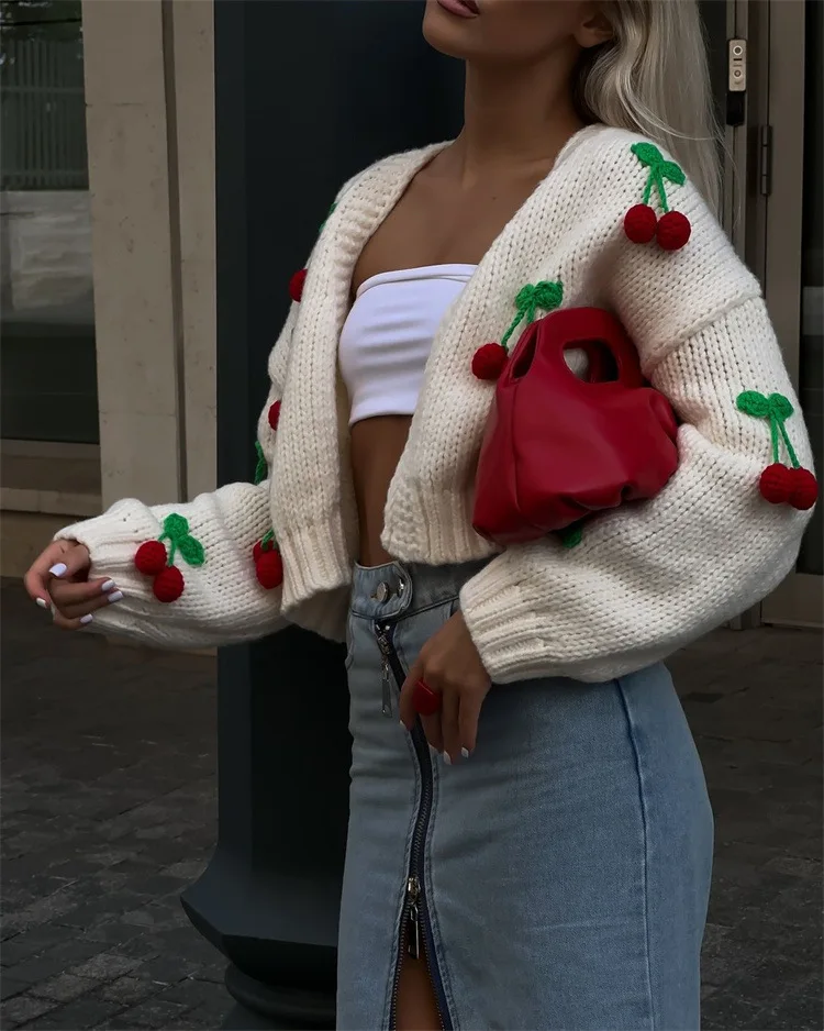 Suéter cárdigan de punto para mujer, estilo patchwork, holgado, informal, con cuello en V y cintura alta, prendas de vestir Y2k, cárdigan de punto para mujer