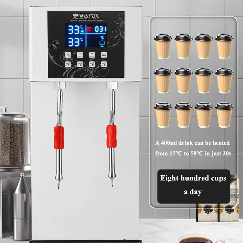 Multi-functional 12L Water Dispenser Machine Double Nozzle Steam Milk Foam Machine Hot Water Boiler Tea Brewing Machine 3