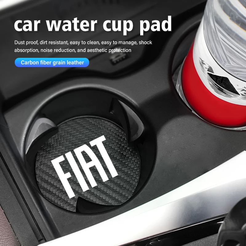Car Cup Holder Insert Pad Anti-Slip Mat Coaster 2pcs for Fiat Tipo Panda Brave Stilo Palio Ducato Freemont Doblo