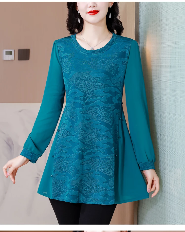 L-5XL Loose Clothes 2024 Women Spring Long Sleeve Elegant Ruffles Shirts Casual Retro Floral Tunic Peplum Tops And Blouses