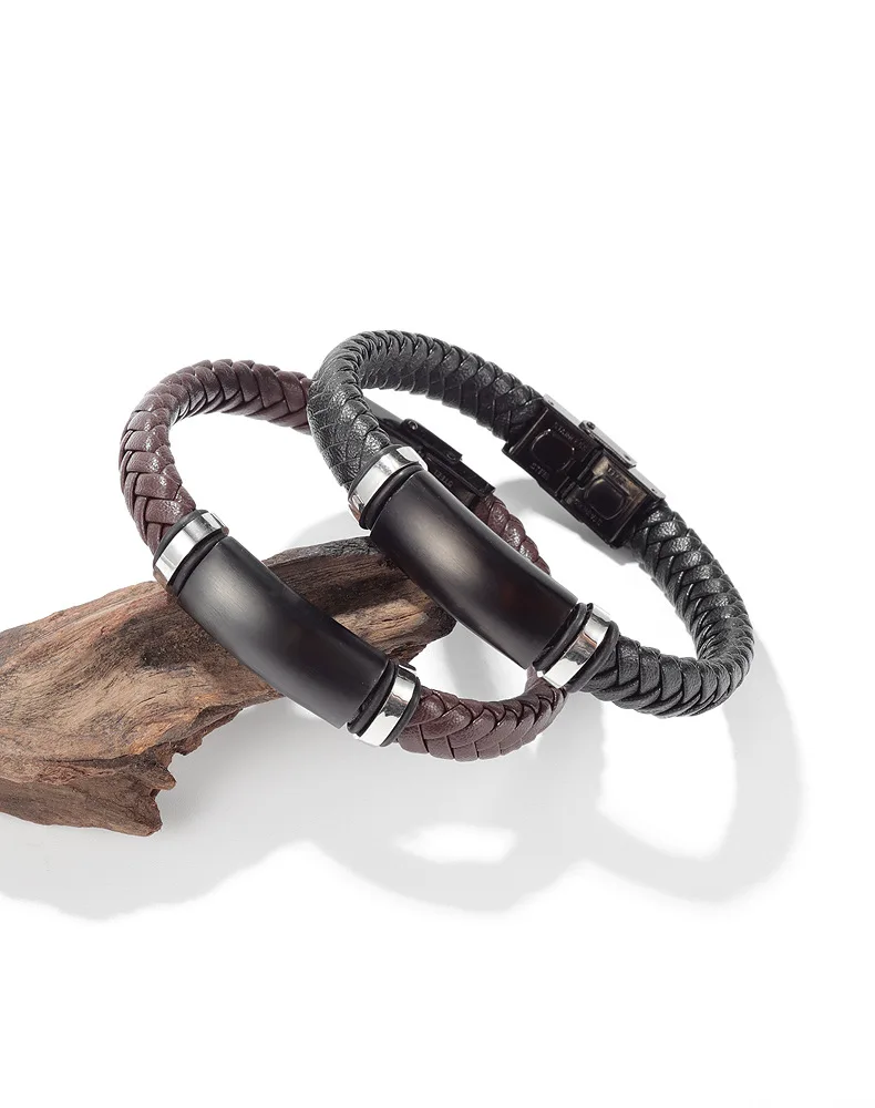 

Лидер продаж, кожаные веревочные браслеты для мужчин, классные индивидуальные дикие браслеты, уличные спортивные украшения, Плетеный кожаный шнур, оптовая продажа