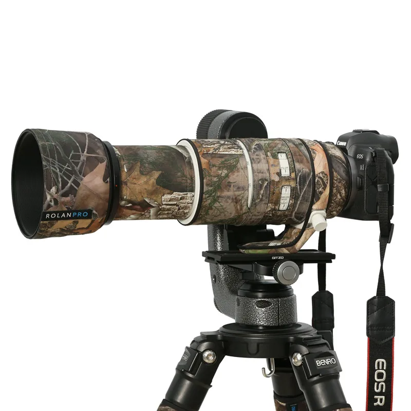 ROLANPRO Waterproof Lens Coat for Canon RF 100-500mm F/4.5-7.1 L IS USM Camouflage Rain Cover Lens Protective Sleeve Guns camera accessories