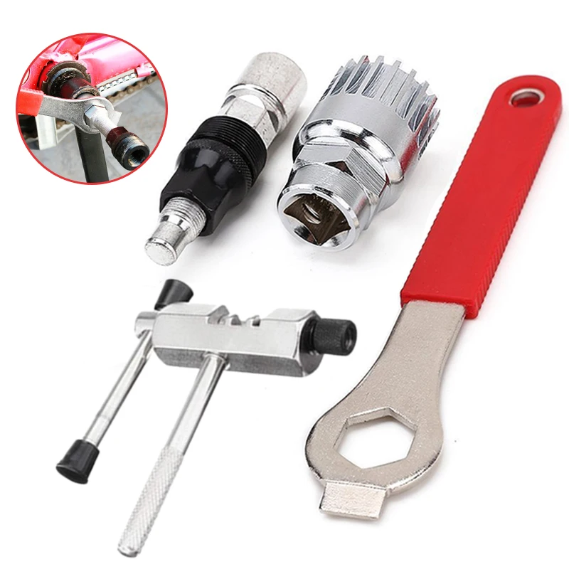 New Mountain Bike Crank Chain Axis Extractor Removal Repair Metal Tools Kit Set