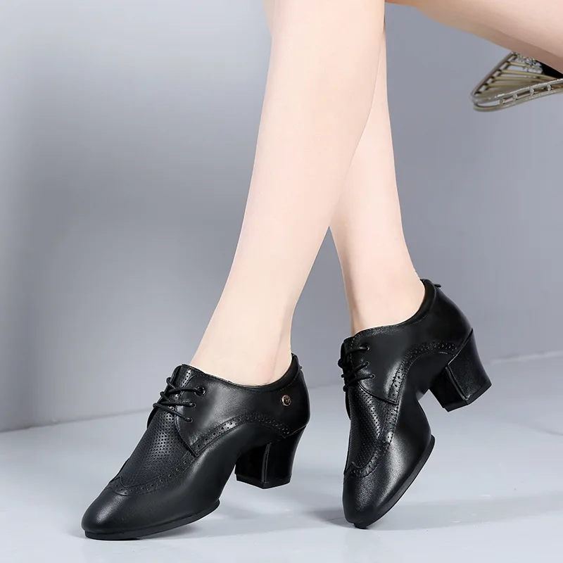 

Red White Black Teacher Latin Square Ballroom Women Shoe Women's Split Soft Sole and Straight Rubber Outdoor Female Dance Shoes