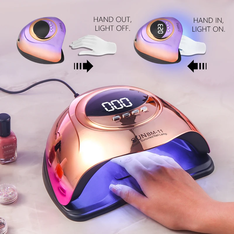 280W 66 LEDs UV LED Nail Lamp for Professional Nails Gel Polish Fast Curing Electroplated Drying Light Lamps 4 Timer Setting 2