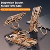 Luxury Metal Frame Magsafe Phone Case For iPhone 16Pro 16ProMax 360° Magnetic Bracket Aluminum Alloy Frameless Shockproof Cover 3