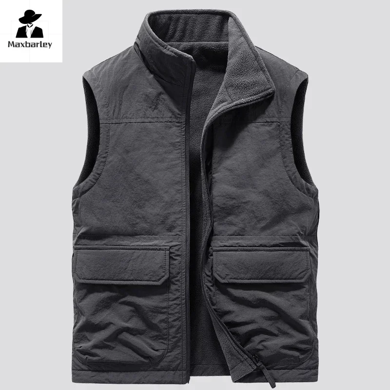 Winter Gilet Coat Men's Winter Fleece Lined Puffer Vest - Quilted