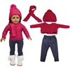 Doll Clothes Set For 18 Inches American Dolls Sweater+Hat+Pants Clothing Suit Outfit For 43Cm Baby New Born&OG.Russia Girl Doll 2