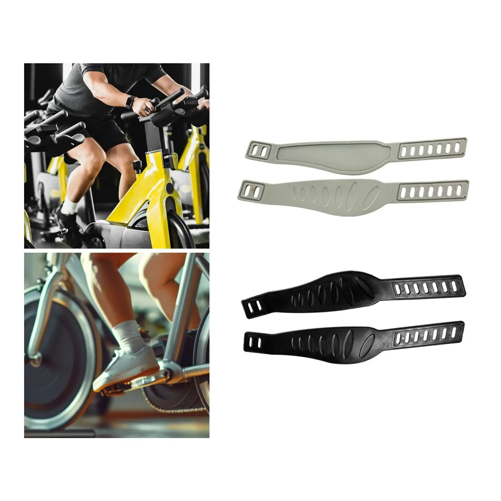 2Pcs Exercise Bike Pedal Straps Accessories Fix Bands for Office Indoor Gym