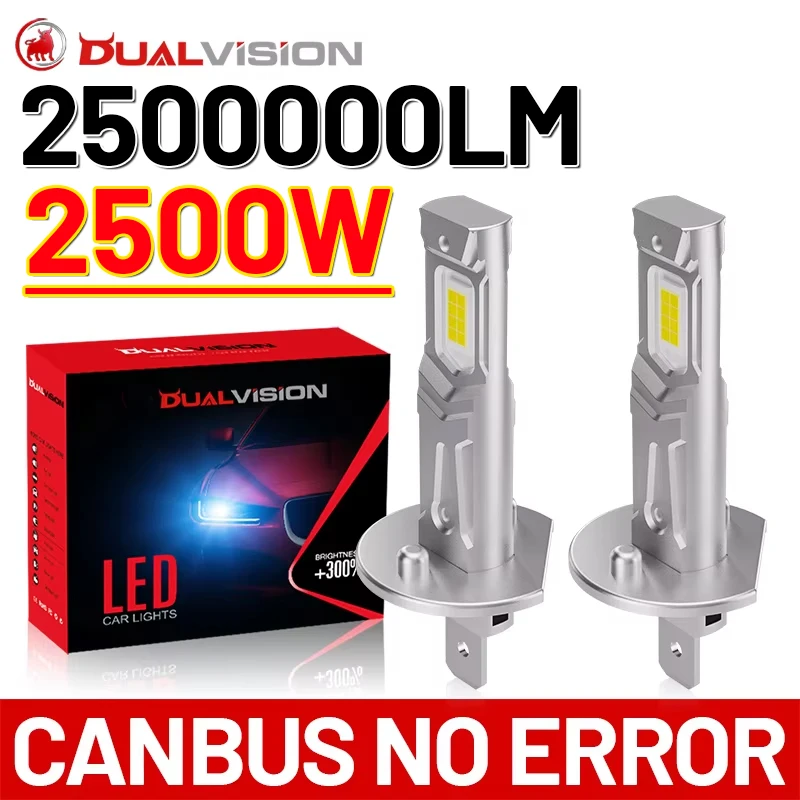 2500W H1 LED Car Headlights Mini 7535 CSP for Car Headlamp H1 Fanless Light Auto Diode Fog Lamps 12V 6000K White Automobile 24V led car headlights