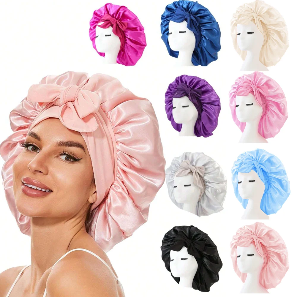 Satin Bonnet Silk Bonnet Adjustable Bonne For Sleeping Hair Bonnet With 
