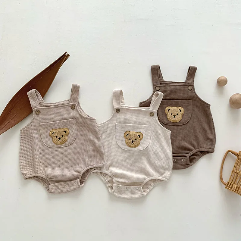 Summer Baby Boy Clothing Set Waffle Bodysuit Brief Tee