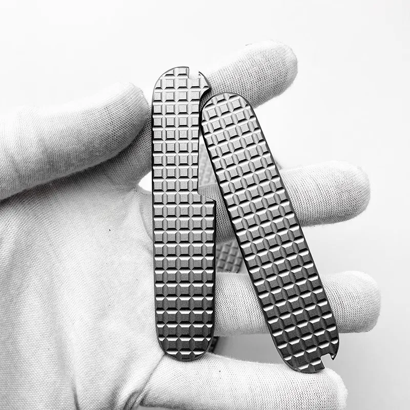 1 Pair Custom Made DIY TC4 Handle Scales for 91mm Victorinox Swiss Army Knife