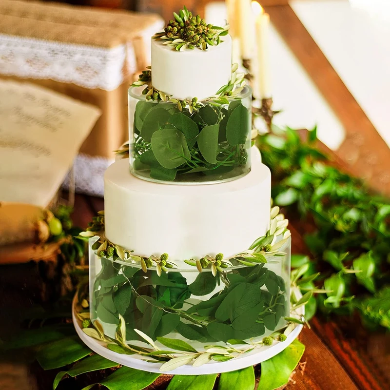 2Pcs Acrylic Cake Stand Fillable Risers with LED Lights, Clear Stackable Cake Display T... - UGI Packaging