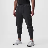 Sportswear Bottoms Male Solid Color Trousers With Multi Pocket sweatpsnts Slim Fit Drawstring Joggers Casual Daily Wear Clothes - Image 4