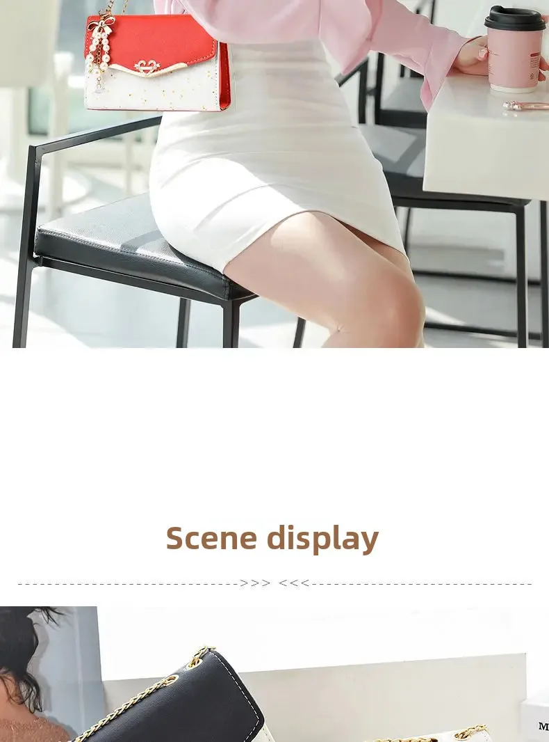 Fashionable Bright Leather Chain Crossbody Bag Women's Single Shoulder Small Square Bag Hot Sale of the Season New Style