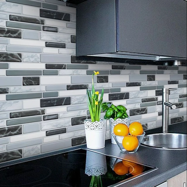 250x250mm Easy DIY Peel and Stick Subway Tile Home Decoration Peel&Stick  Brick Backsplash Mosaic Brick Tiles - AliExpress
