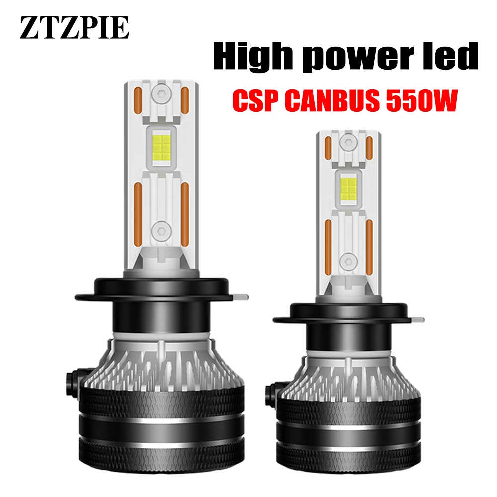 

ZTZPIE 6500K 9005 9006 H1 H7 H4 H11 9012 9004 медная трубчатая лампа светодиодные лампы Canbus CSP 3570 Автомобильная фара противотуманная светильник высокий люмен 550 Вт
