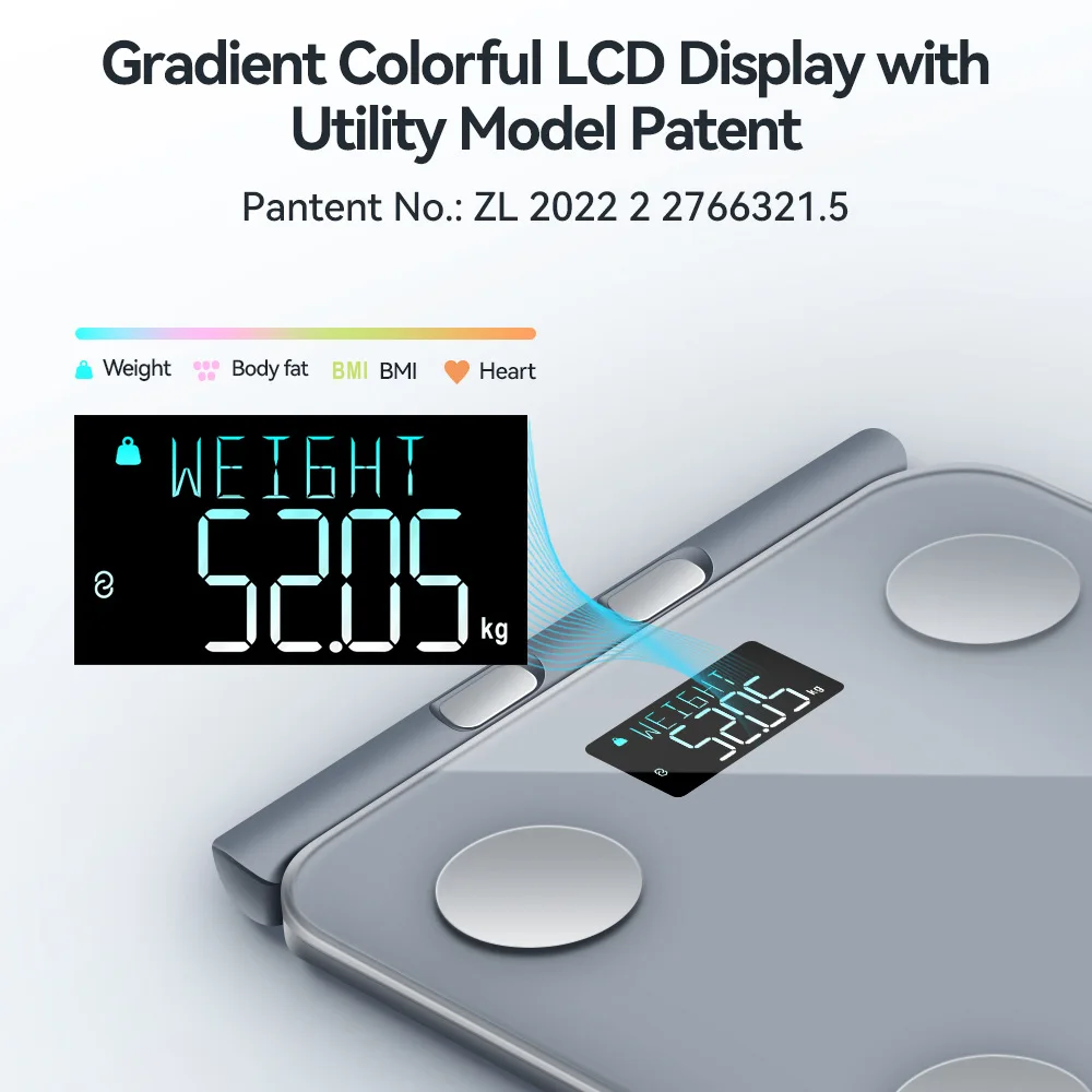 Eight Electrode Body Fat Scale Intelligent Fat Measuring Analyzer Color Screen 180kg Bluetooth Weight Scale 4