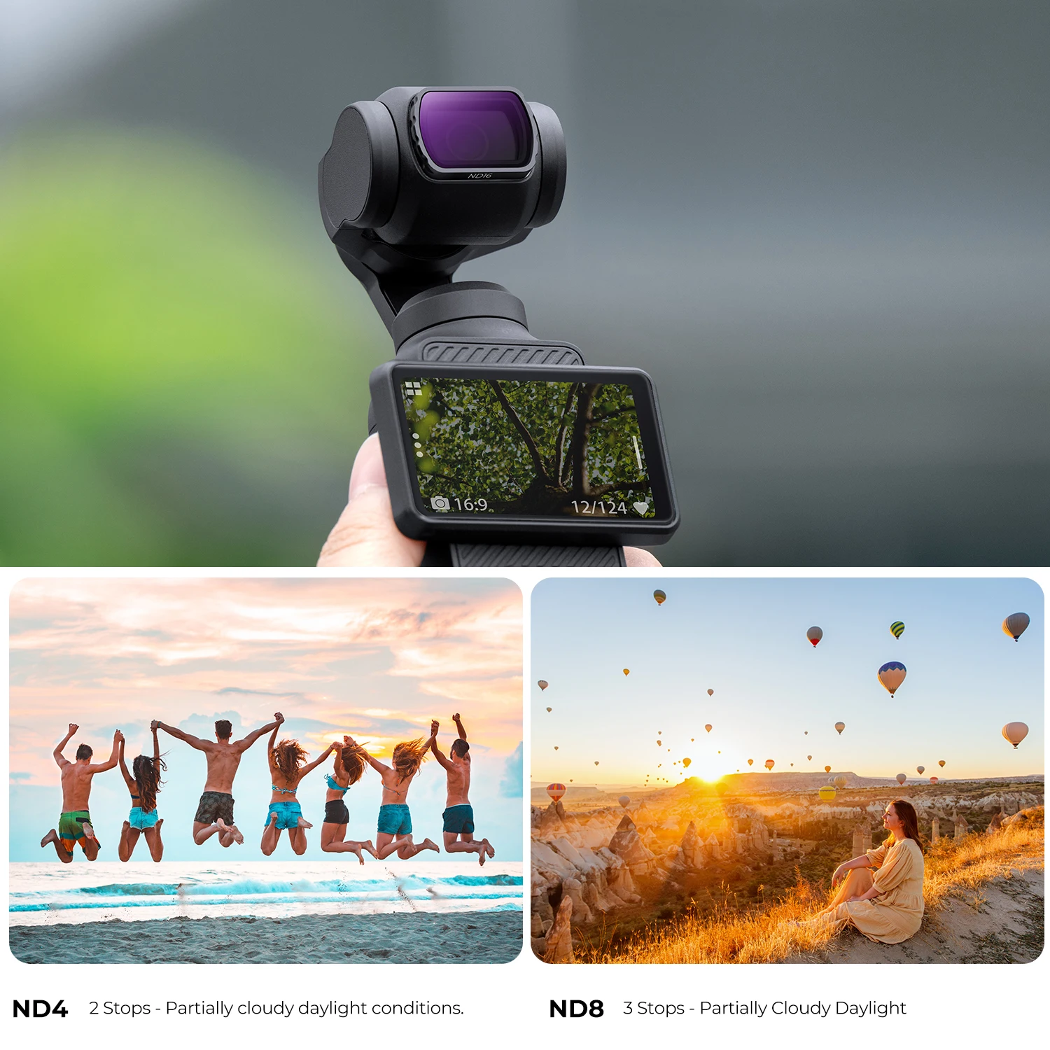 Conceito Magnético Kit de Filtro nd Vidro Óptico hd Dji Osmo Bolso Nd4 Nd8 Nd16 Nd32 Nano-revestido 28 Camadas k & f - Image 5
