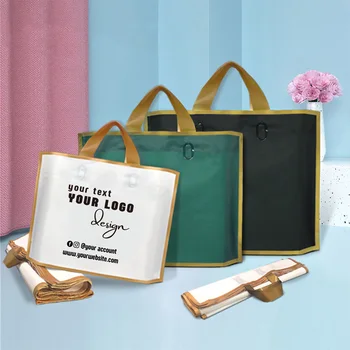 50pcs custom logo frosted shopping bags plastic gift bags clothing packaging bag design Personalized Logo Print merchandise bags 1