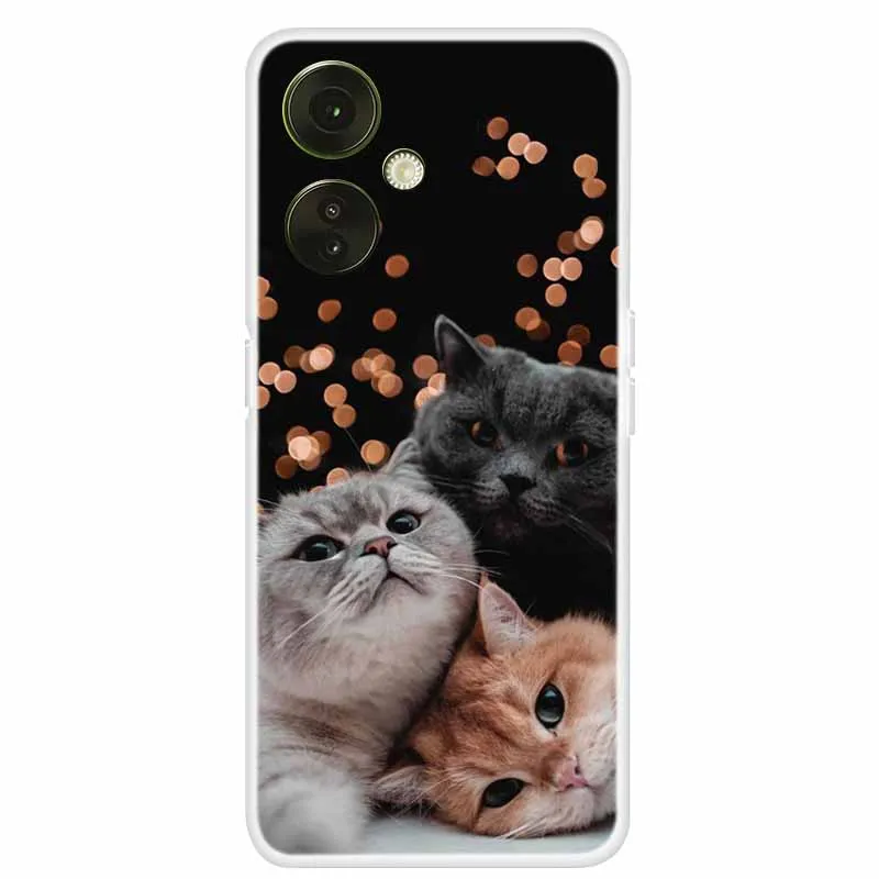 Clear TPU Soft Silicone Phone Case with Adorable Cats Design for OnePlus Nord CE 3 Lite 5G