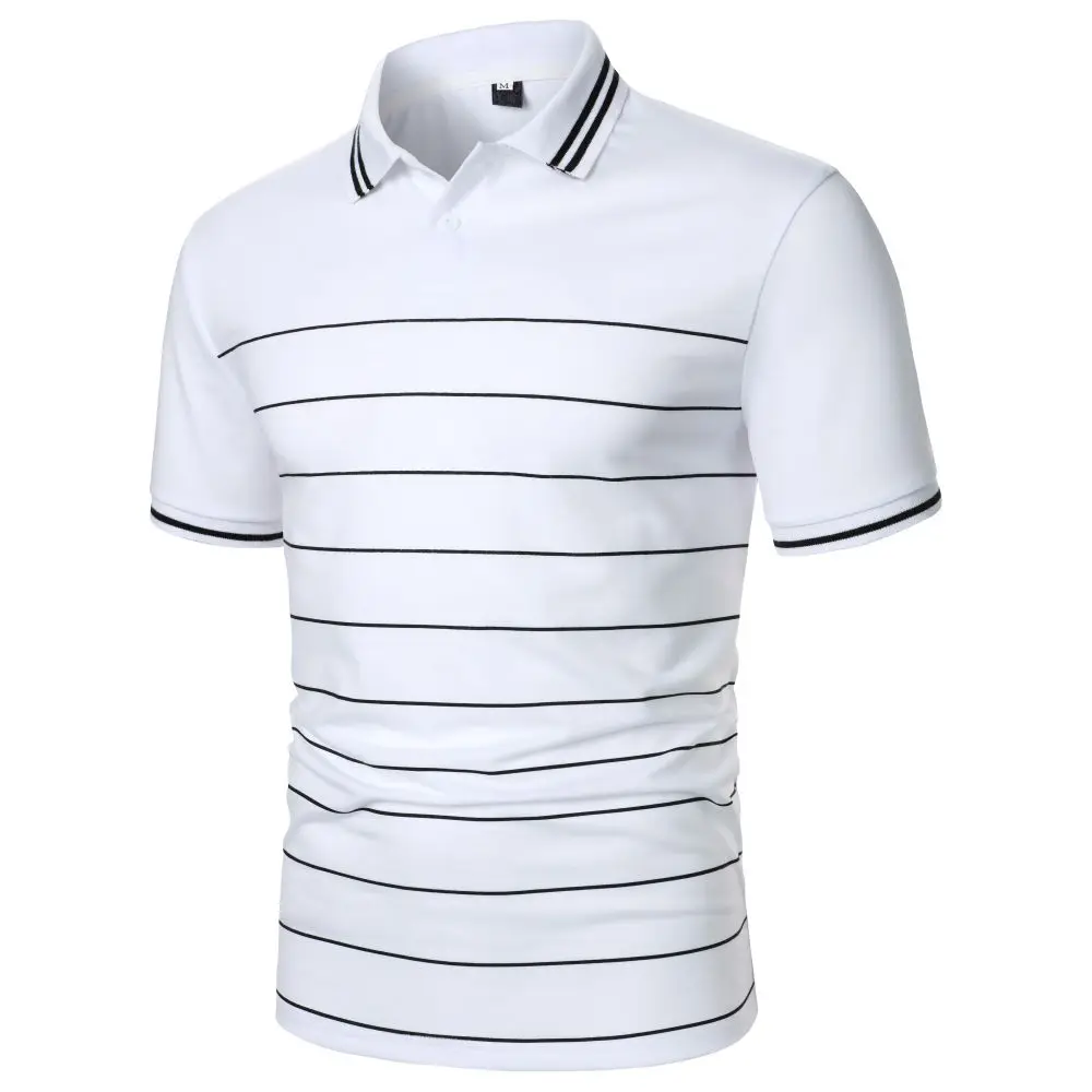 Men Short Sleeves Polo Shirt Stylish Simple Line Printing Conference Holiday Casual Men's Wear Men's Top Men Lapel Polo Shirt 6 S364b31a2633e46d889529e3d772e28a6z