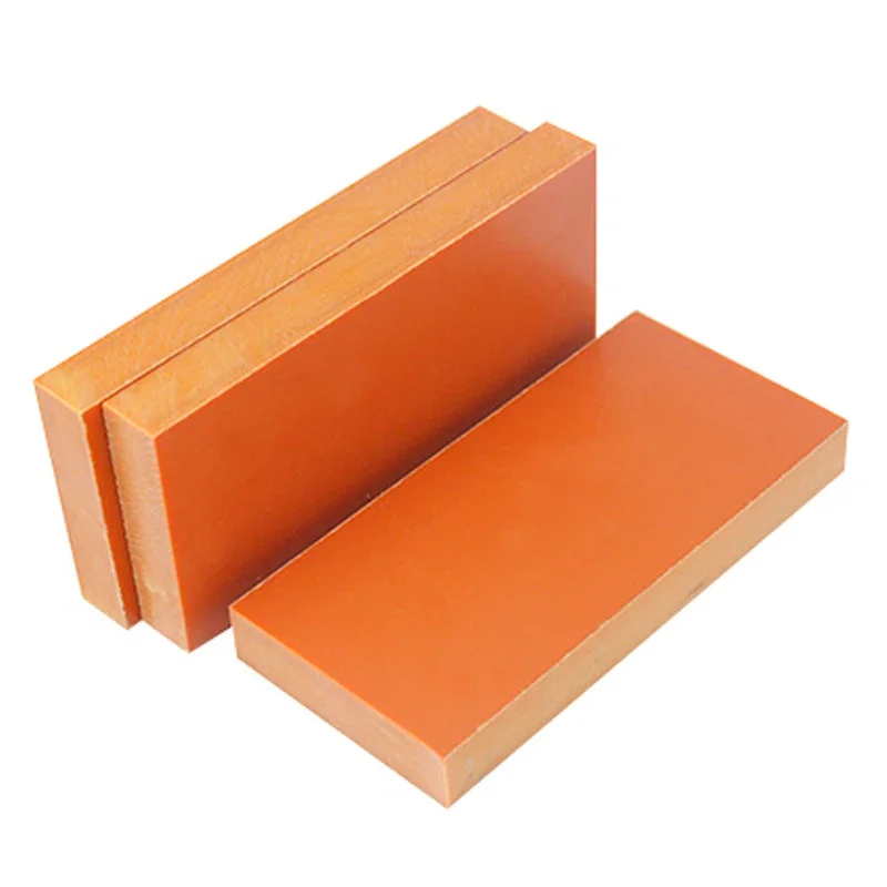 Piastra Isolante In Bachelite 200x200mm, Resistenza Alle Alte Temperature, Resina Fenolica Arancione Spessore 1mm