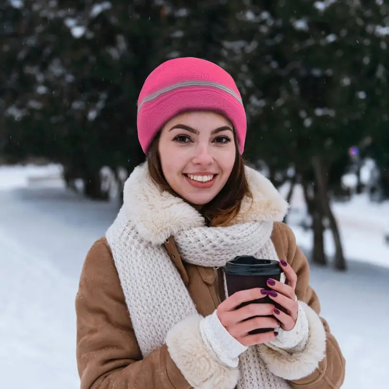 Reflective Winter Hat Winter High Visibility Unisex Beanie Safety Beanie Reflective Hat Comfortable Warm For Outdoor