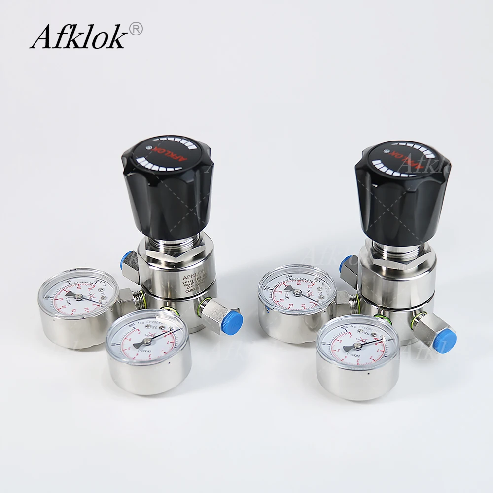 고순도 스테인리스 스틸 R11 1/4인치 NPT 이산화탄소 가스 산소 아르곤용 이중 스틸 게이지 가스 압력 조절기