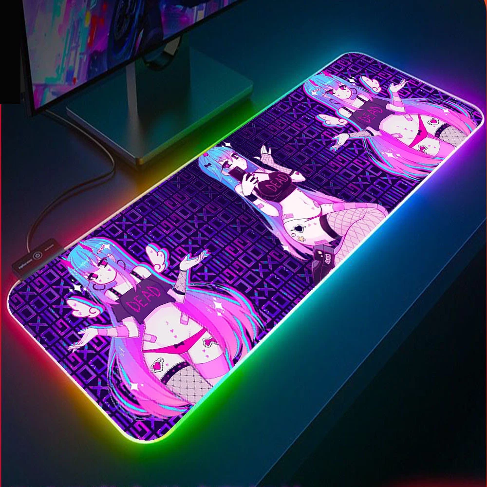 Relativamente cortador fertilizante Moneko Anime Large Mouse Pad RGB Laptop Keyboard Mat Lock Desktop LED Color  Light Mouse Pad XXL Gamer Accessories Gaming Desk| | - AliExpress