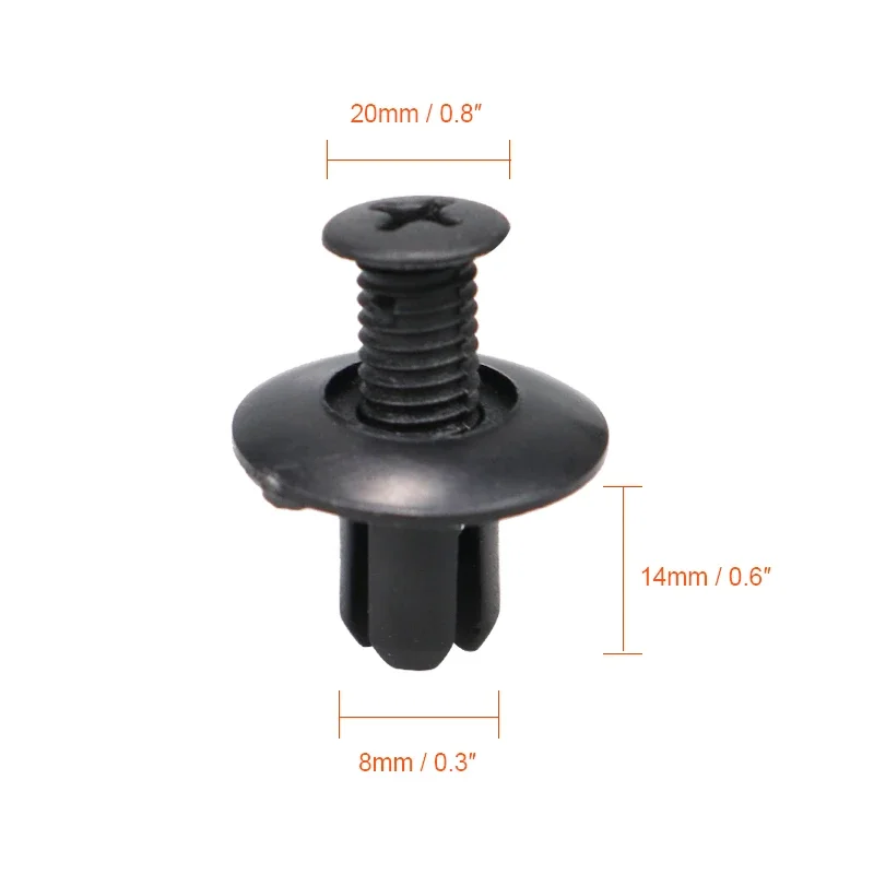 Plastic Auto Clips Auto Clips 10/20/50pcs Universal Car Bumper Fender 8mm Hole Plastic Rivets Fasteners Screw Car Fastener Clips for Toyota Focus Kia Nissan
