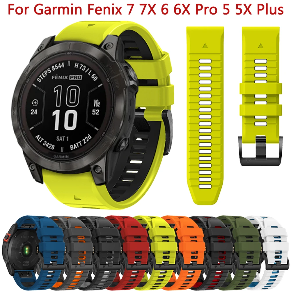 

22 26mm QuickFit Strap For Garmin Fenix 7X 7 6X 6 Pro 5X Plus 3 HR Band Smart Watch Accessories 955 Epix Gen 2 Silicone Bracelet