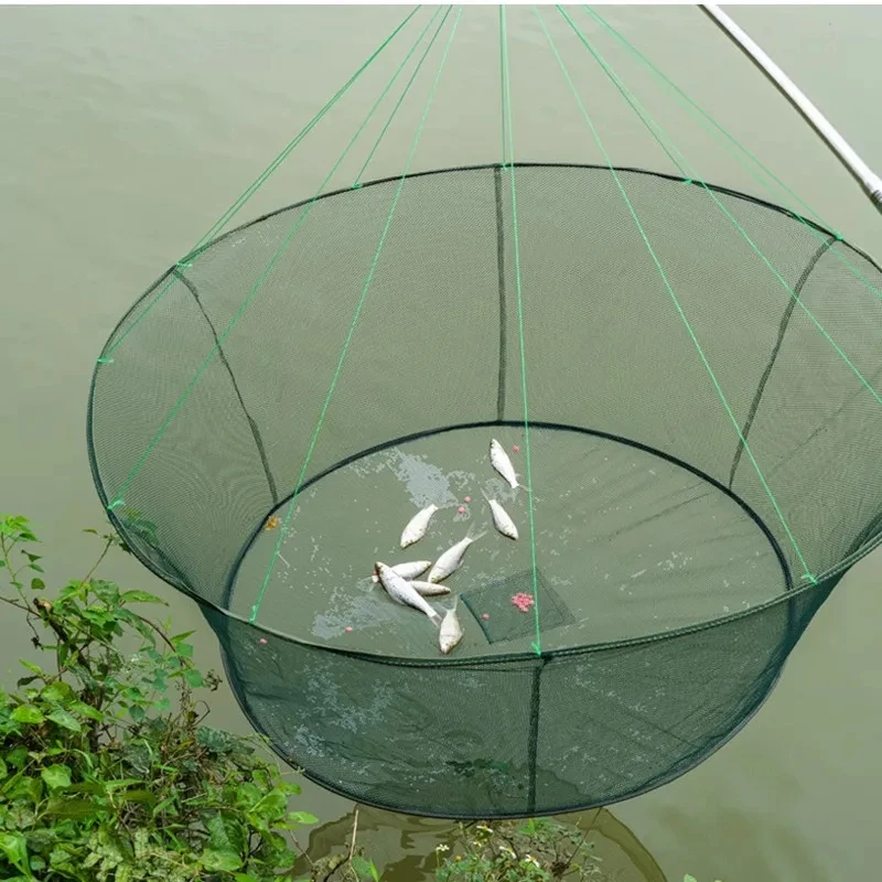 Dobrável gota rede de pesca pesca camarão camarão camarão camarão camarão pier harbour lagoa malha para uso em terra vertical