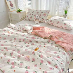 Quilt Double Layer Yarn Soybean Fiber Mother And Baby Grade Soft Glutinous Summer Cool Quilt Comfortable Breathable Home Textile