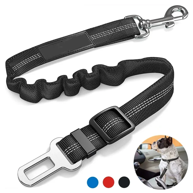 Adjustable Dog Car Seat Belt Harness for Dogs Nylon Reflective Cushioning Elasticity Car Travel  Dog Leash Harness Dog Accessori