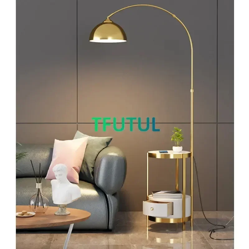 

Scandinavian E27 Led Floor Lamp for Living Room Sofa Side Bedroom Bedside Table Integrated Lamps Glass Tea Tray Standing Lights