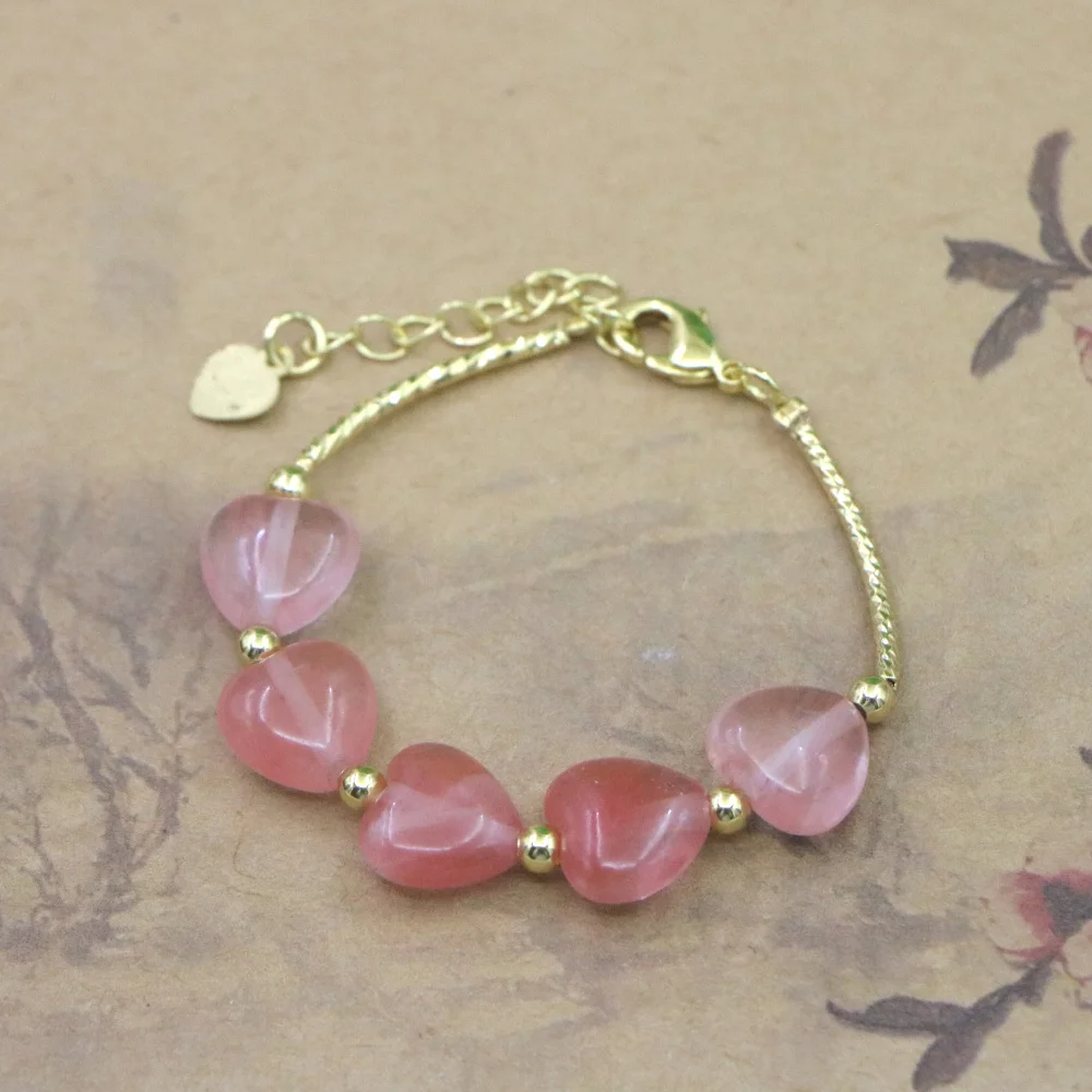 Natural Stone Bead Bracelet for Girls - High Quality Lobster Clasp Jewelry Gift