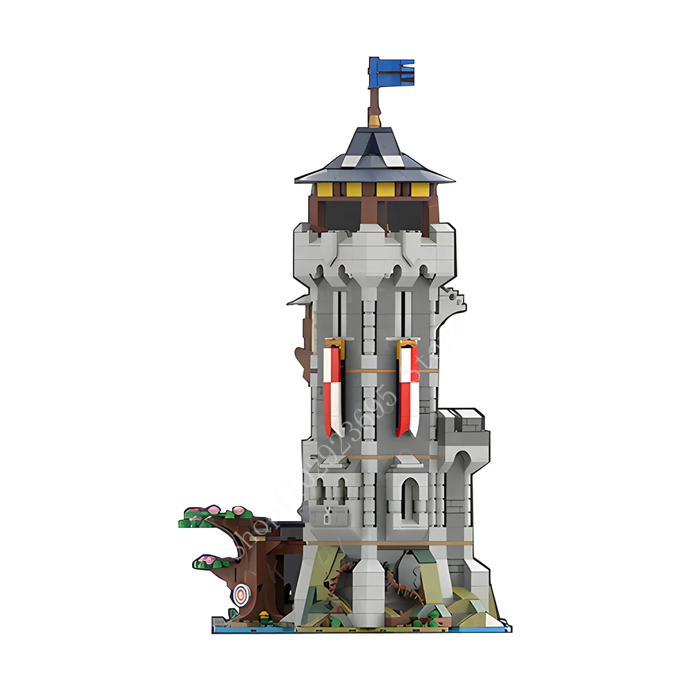 

1127 шт. строительные блоки MOC стражи большая башня черный Сокол рыцарский замок средневековая улица вид «сделай сам» Детская игрушка праздничный подарок
