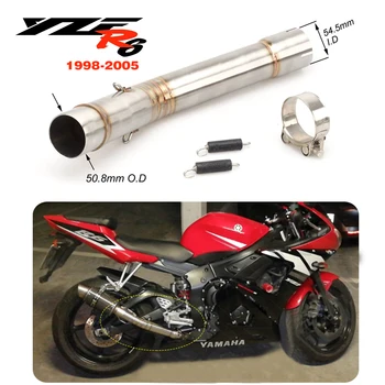 Motorcycle Link Middle Pipe Full System For YAMAHA YZF-R6 R6 1998-2005 Motorcycle Muffler Front Header Pipe