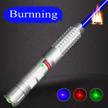 

High Power Military Burning Laser Pointer Pen Hunting Torch Lazer Flashlight 450nm Aluminum Shell Beam Burn Match Cigarette