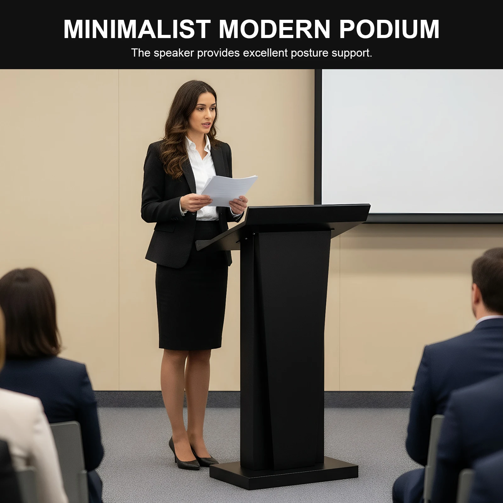 Profession Podium Stand Multi-Purpose Office Reception Table Large Capacity Modern Reception Table for Church School Office Home