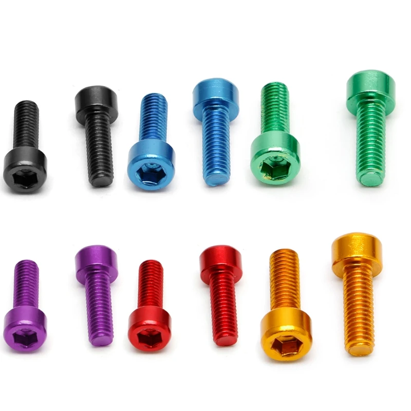 2pcs Bike Water Bottle Cage Bolts M5*15mm Aluminium Alloy Hex Tapping