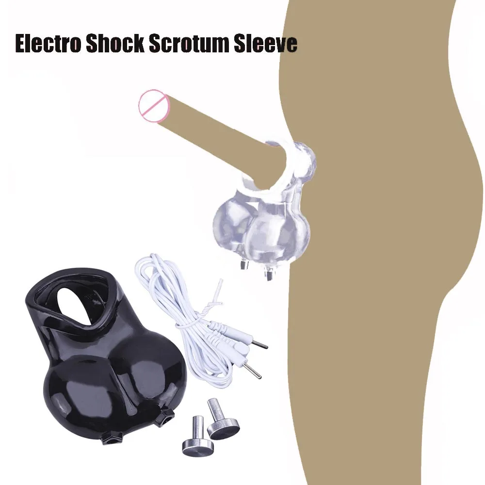Electric Shock Penis Ring/Scrotum Bind Sleeve E-stim Glans Trainer Cock Therapy Extender Loops BDSM Electric Play Male Sex Tool electro sex toys,electric sex toys,penis rings