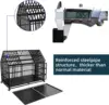 54 inch Heavy Duty Indestructible Dog Crate, Escape Proof Dog Cage Kennel with Lockable Wheels, High Anxiety Double Door 3